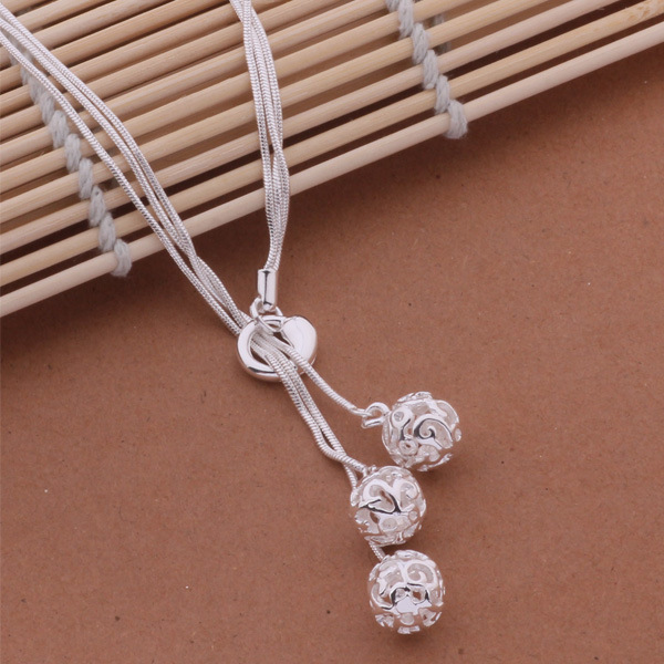 Snake bone hollow ball necklace