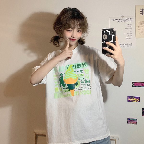 Fun cartoon print short sleeve