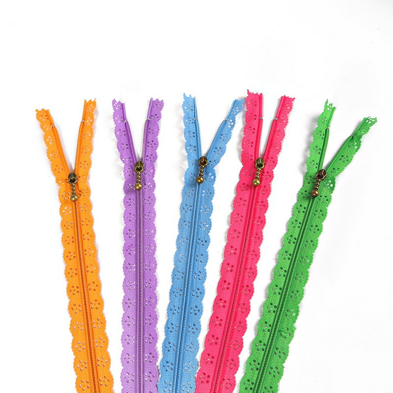 Nylon Lace Zippers, Set of 10, picture 2 of 3