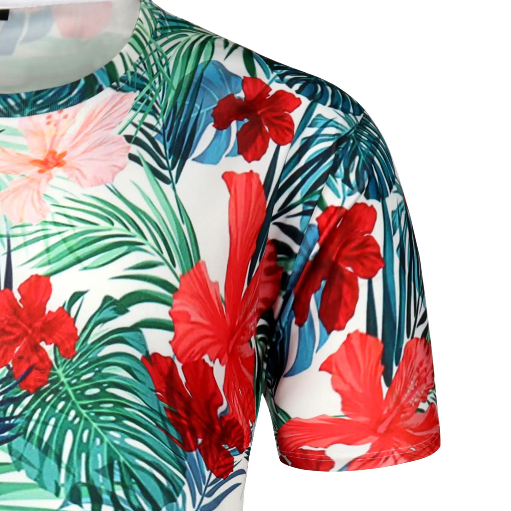 Men's casual round neck short sleeve printed T-shirt