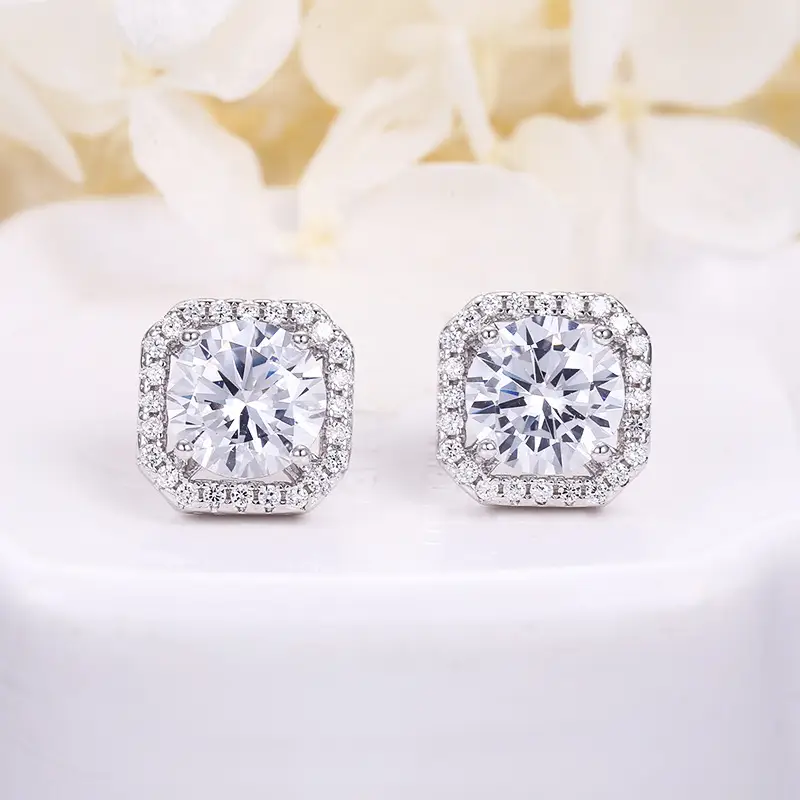 3A Zircon S925 Sterling Silver Stud Earrings