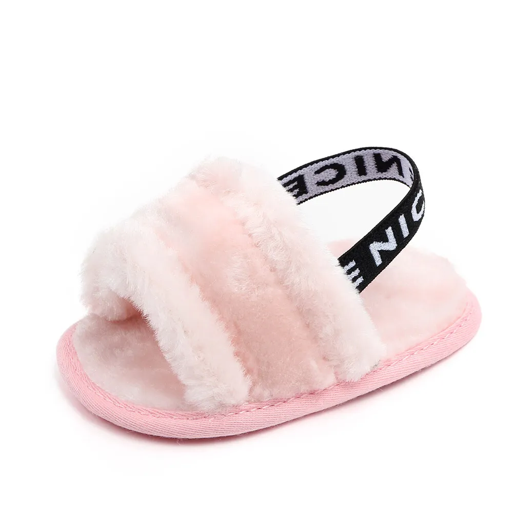 Hairy sandals Baby shoes - Pink