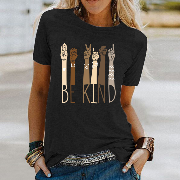 KIND color fist print short sleeve