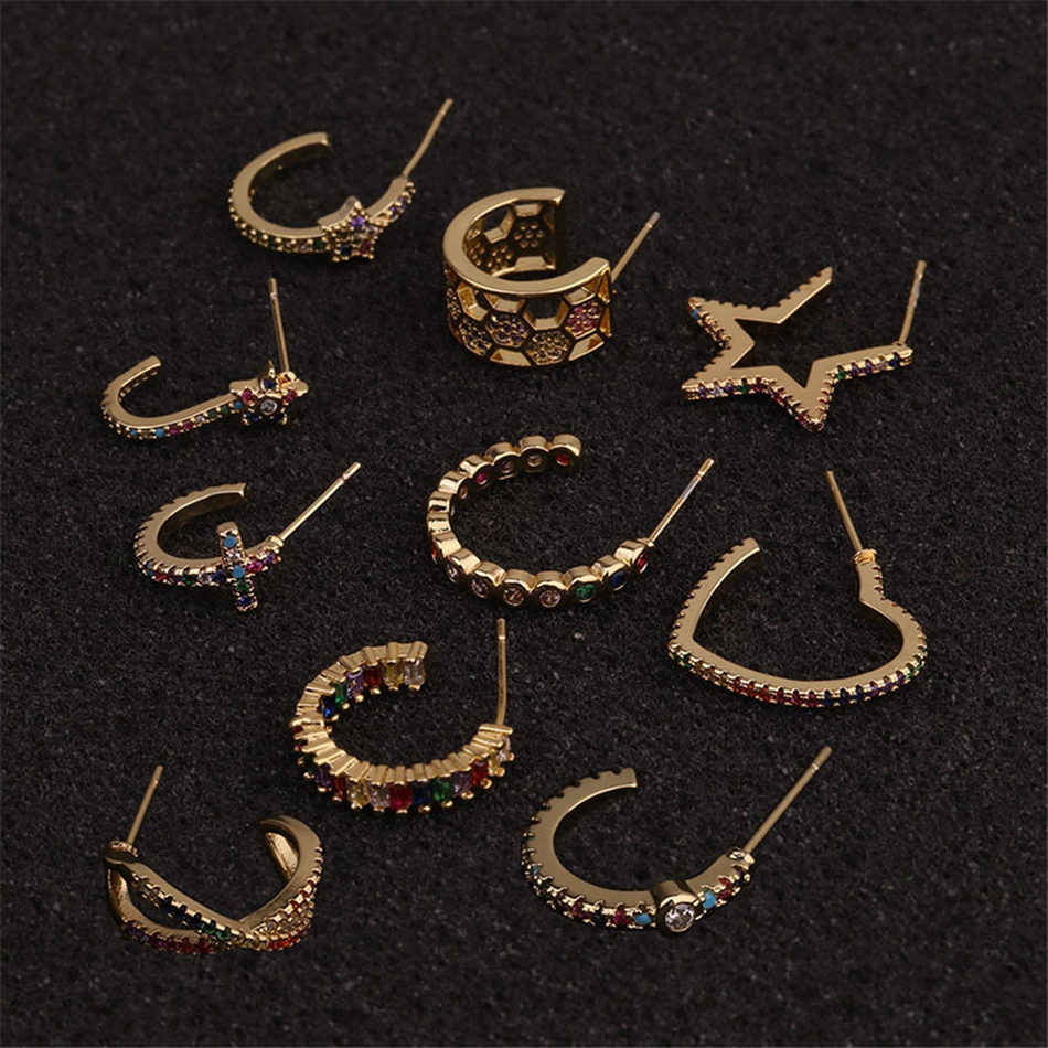 Color Zircon Earrings