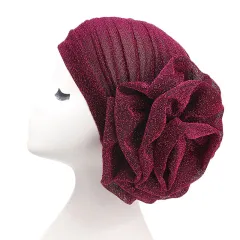 Bright silk large flower headband - Rose Red - View 1