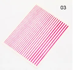 Nail art fluorescent line adhesive stickers - Rose Red - View 1