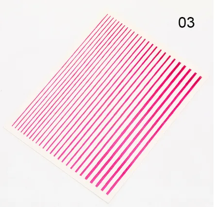 Nail art fluorescent line adhesive stickers Rose Red - Shop at LoveMi