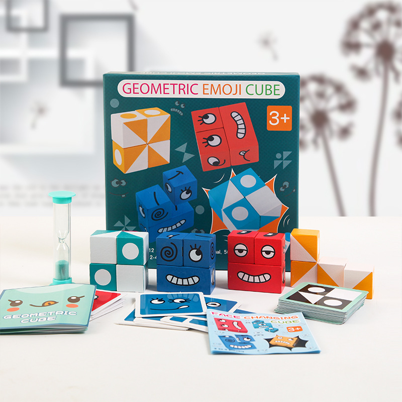 Children's facial expression jigsaw puzzle wooden blocks