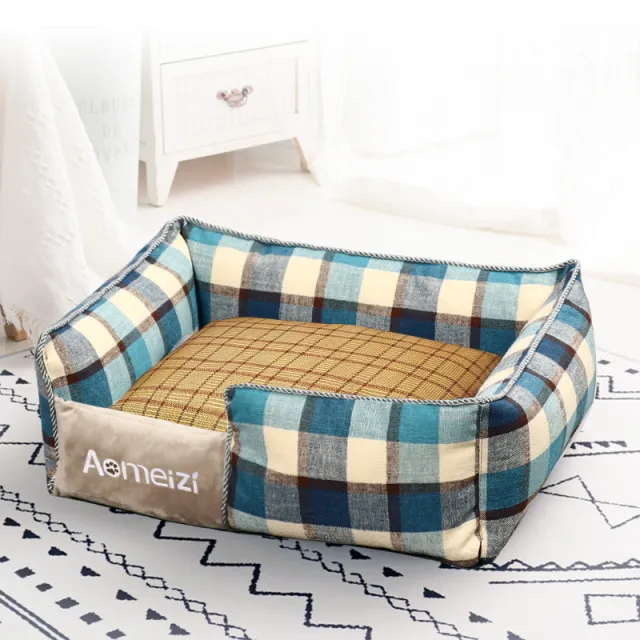 The kennel can be removed and washed Blue Lattice Mat - Shop at LoveMi