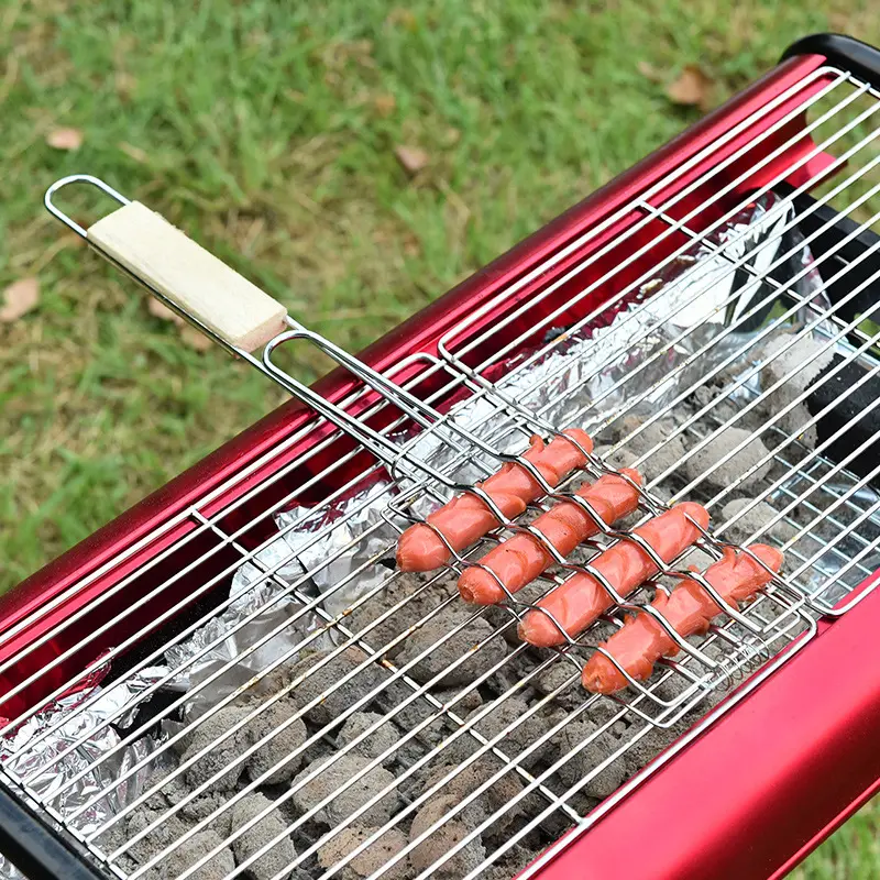 Outdoor Grilling Accessories Barbecue Tools Wooden Handle