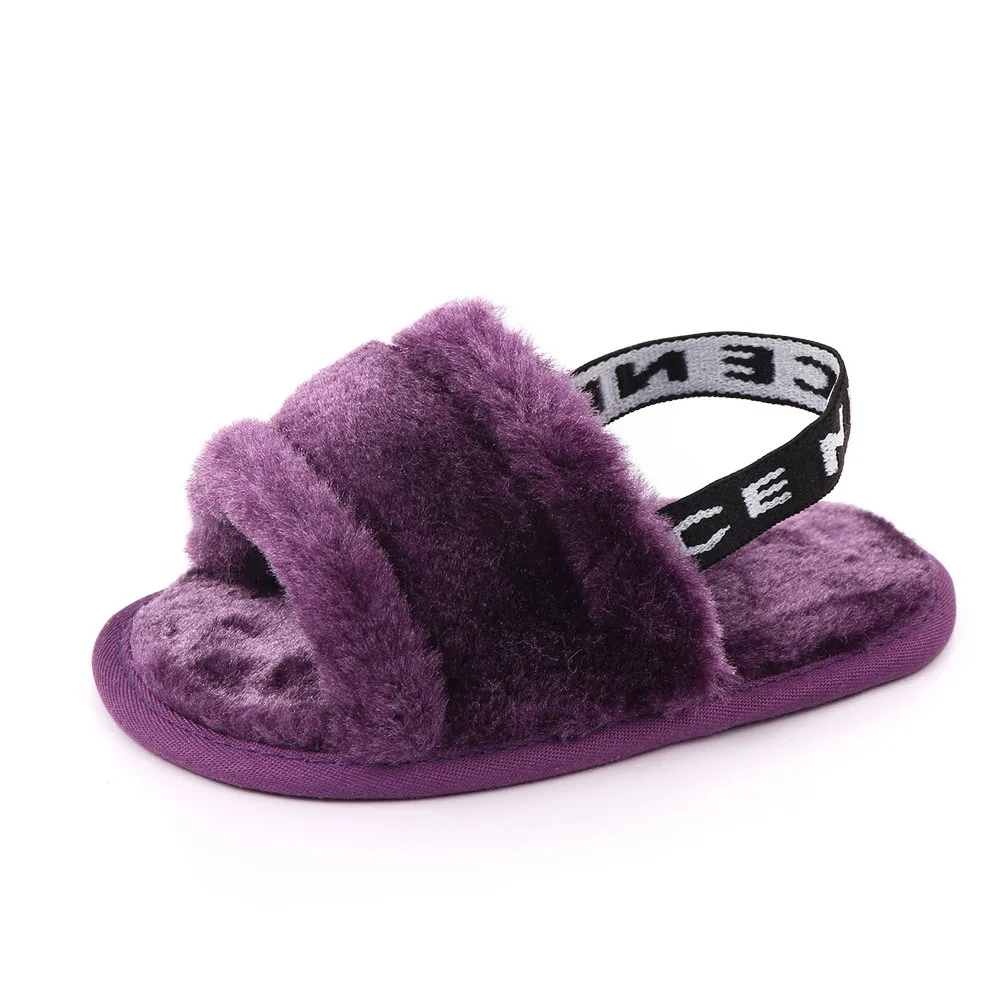Hairy sandals Baby shoes - Purple