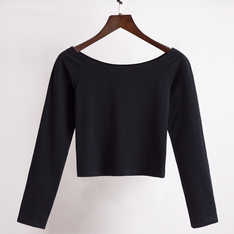 Grey five-point sleeve T-shirt