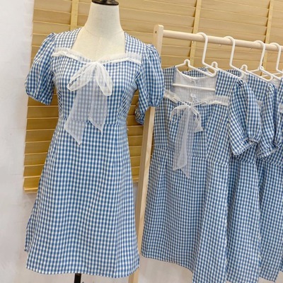 French niche plaid dress