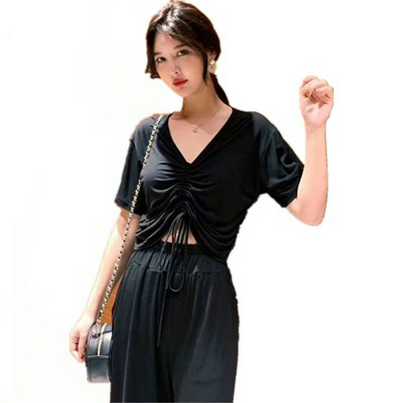 Two-piece casual top loose wide-leg pants