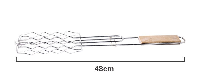 Outdoor Grilling Accessories Barbecue Tools Wooden Handle Sausage Clip Barbecue Clip Vegetable Clip Barbecue Rack Photo Color - Shop at LoveMi