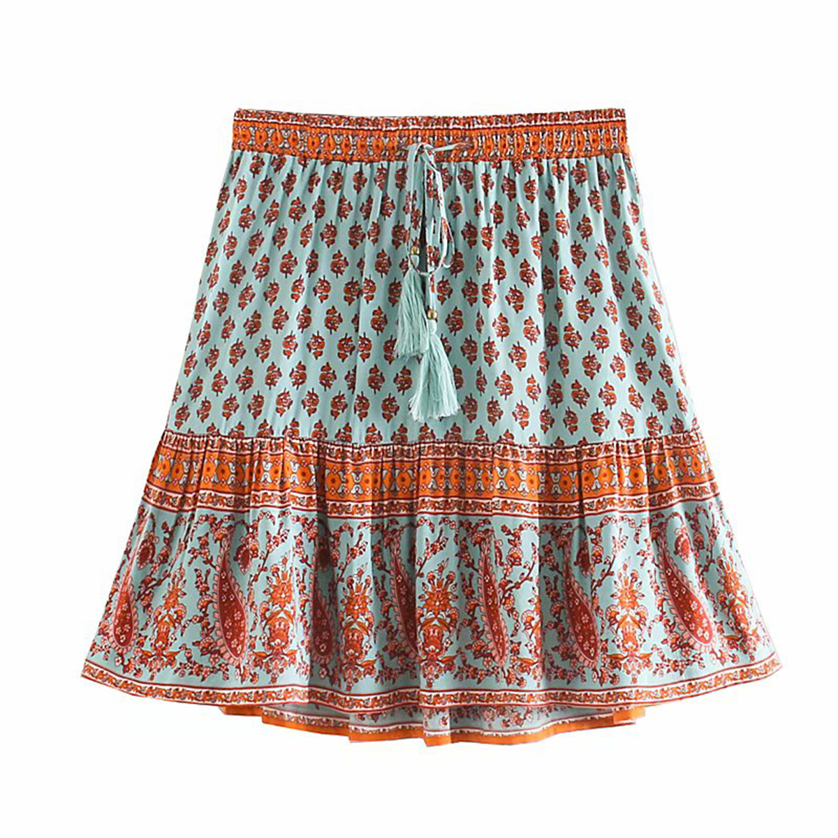 Title 6, Printed elastic waist skirt, offering comfort a...