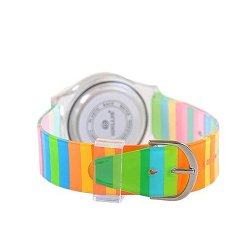 Striped student sports quartz watch