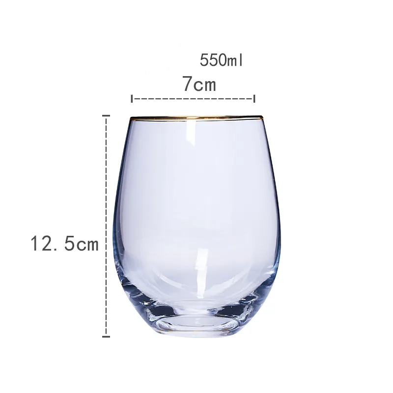 Nordic Colorful Glass Rainbow Glass Family Drinking Water Cup Dazzling Cup - Golden Transparent