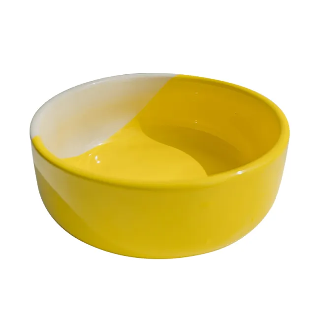 Dog cat ceramic bowl Yellow - Shop at LoveMi