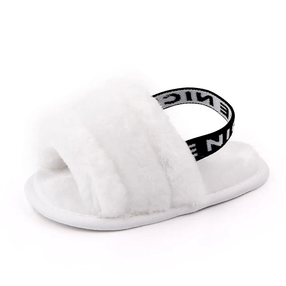 Hairy sandals Baby shoes - White