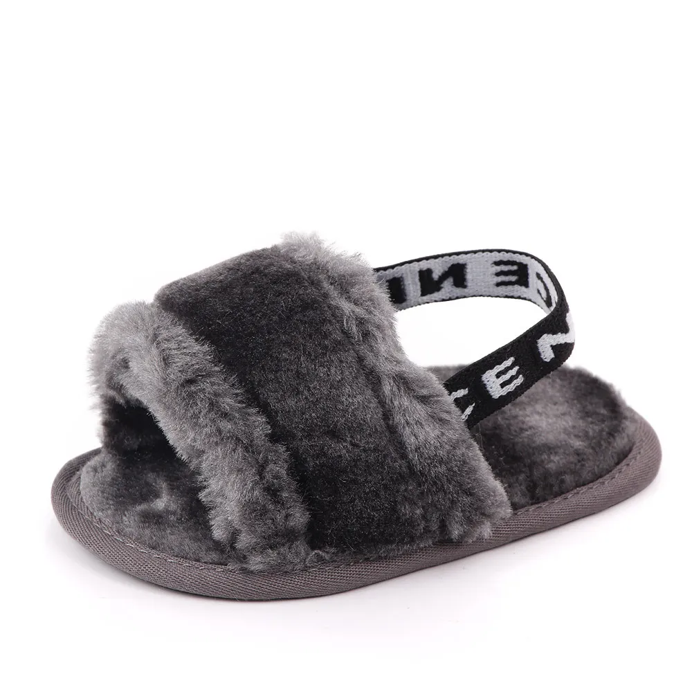 Hairy sandals Baby shoes - Grey