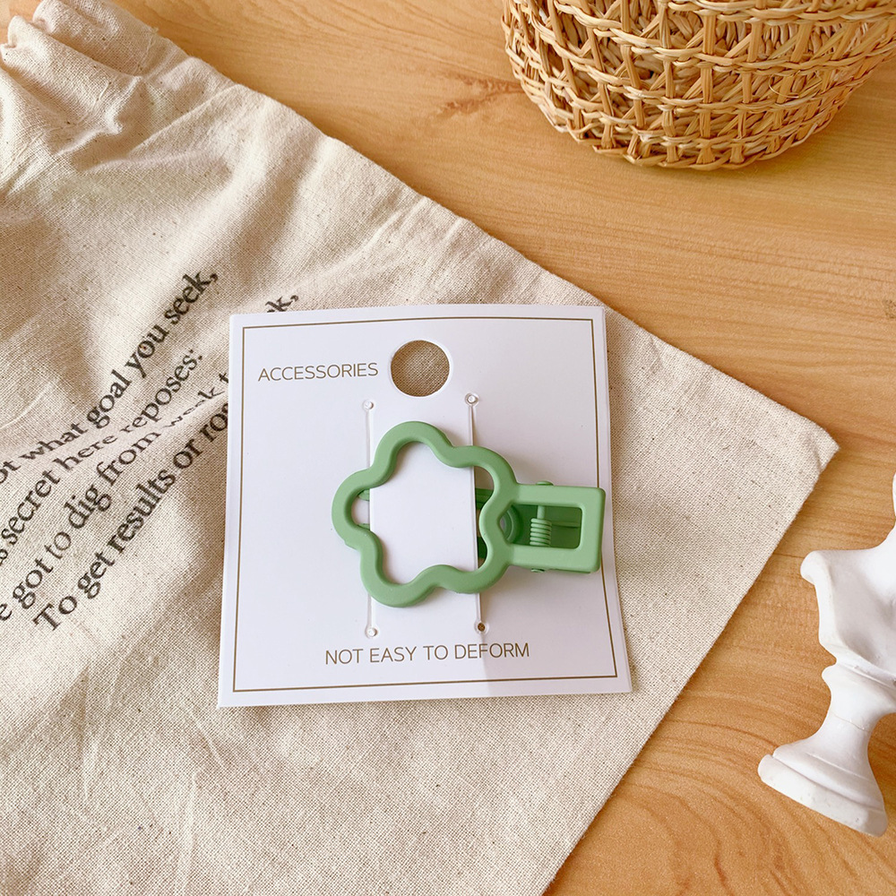 Color frosted flower hairpin girl side clip