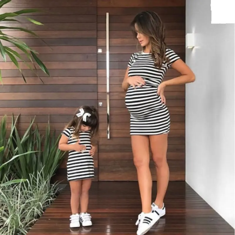 Striped Parent-child Dress