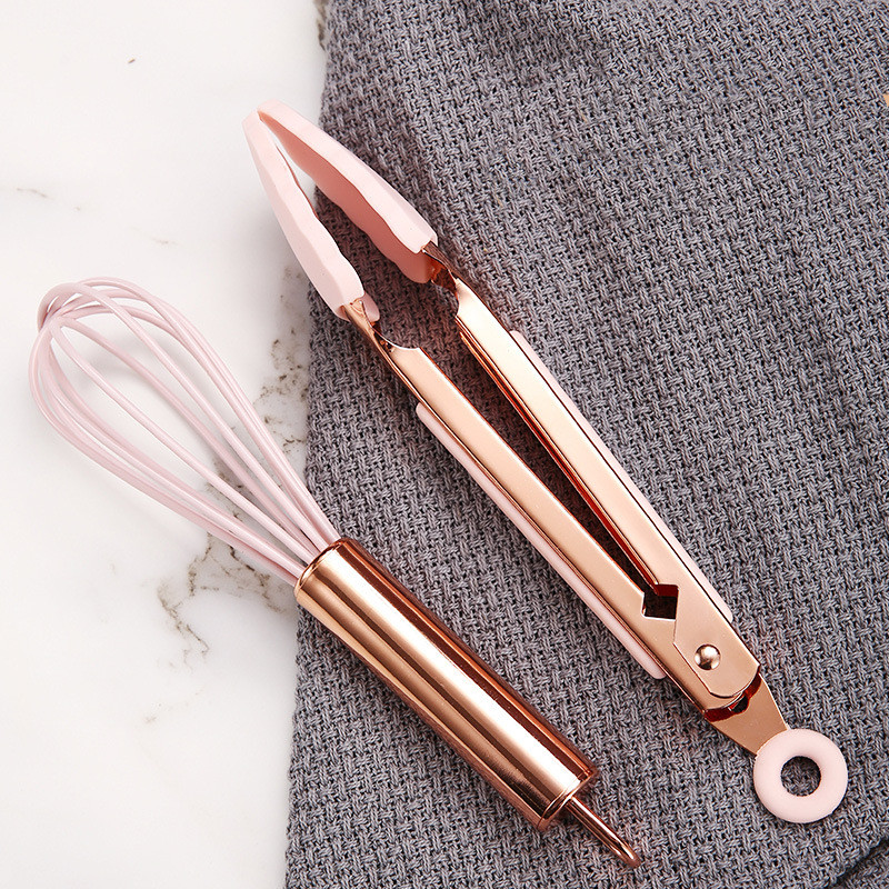 Mini baking tool set with rose gold handle