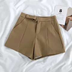 Women's high waist A-line shorts - Yellow - View 1