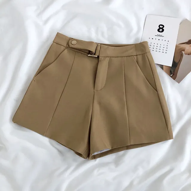 Women's high waist A line shorts Yellow - Shop at LoveMi