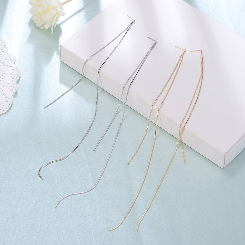 Silver Needle Super Long Earline