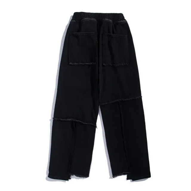 Distressed washed jeans with raw edges Black - Shop at LoveMi