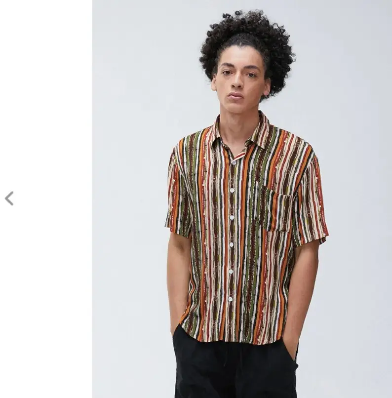 Striped printed short sleeve shirt