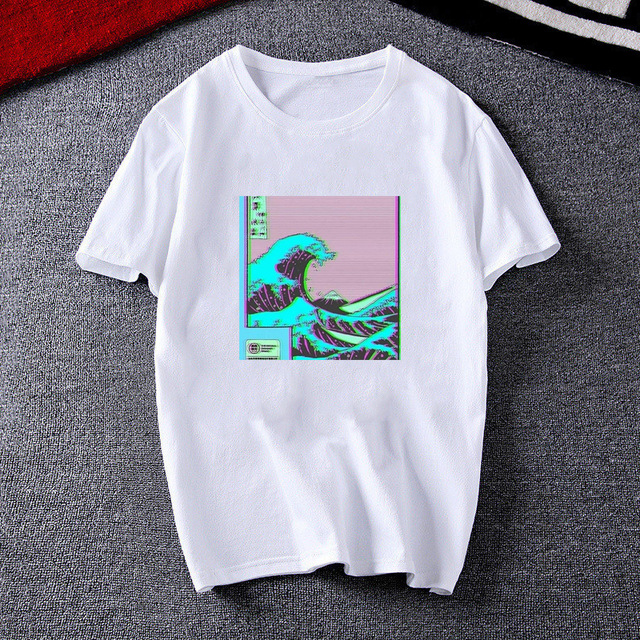 The Great Wave T Shirt Men Hip hop Color