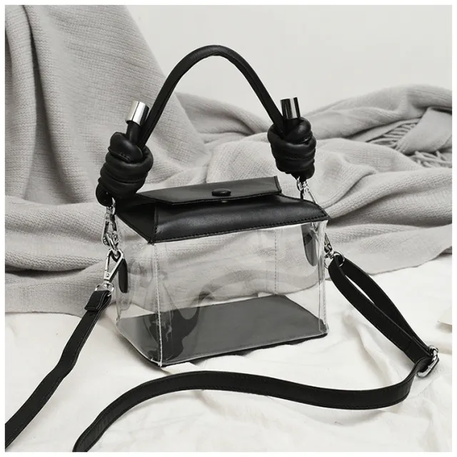 Fashion transparent small square bag Black - Shop at LoveMi