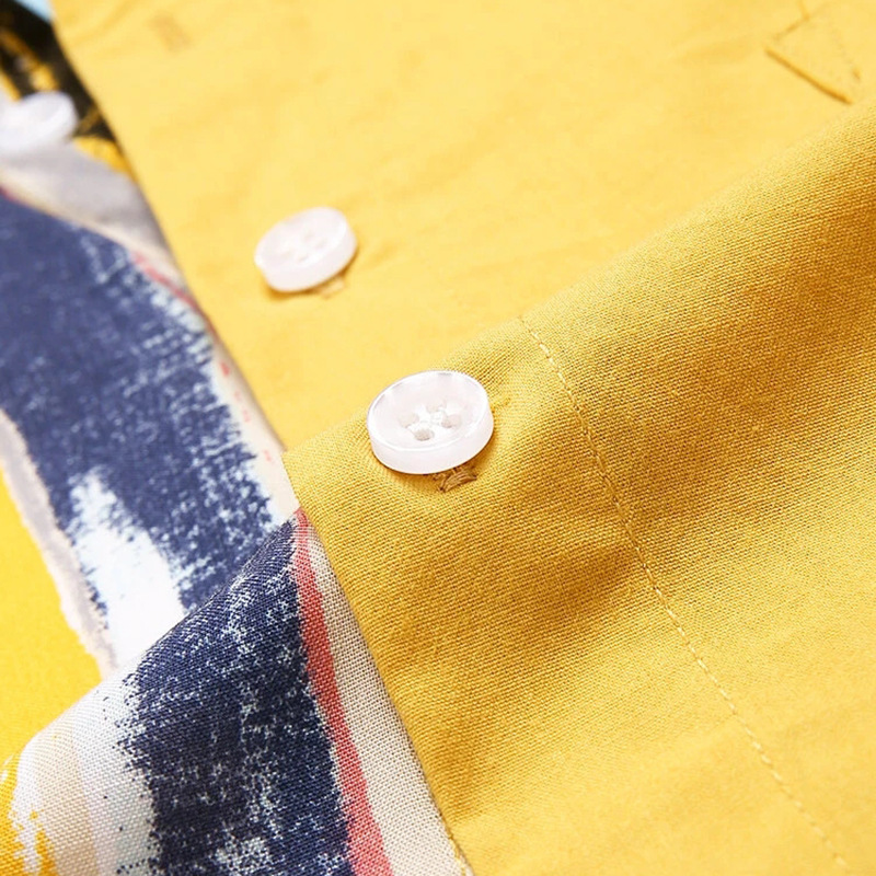 Men's color matching printed lapel