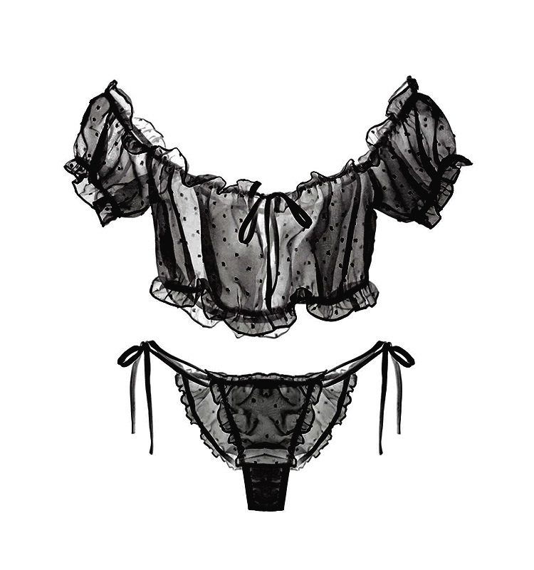 See-through mesh short pajamas