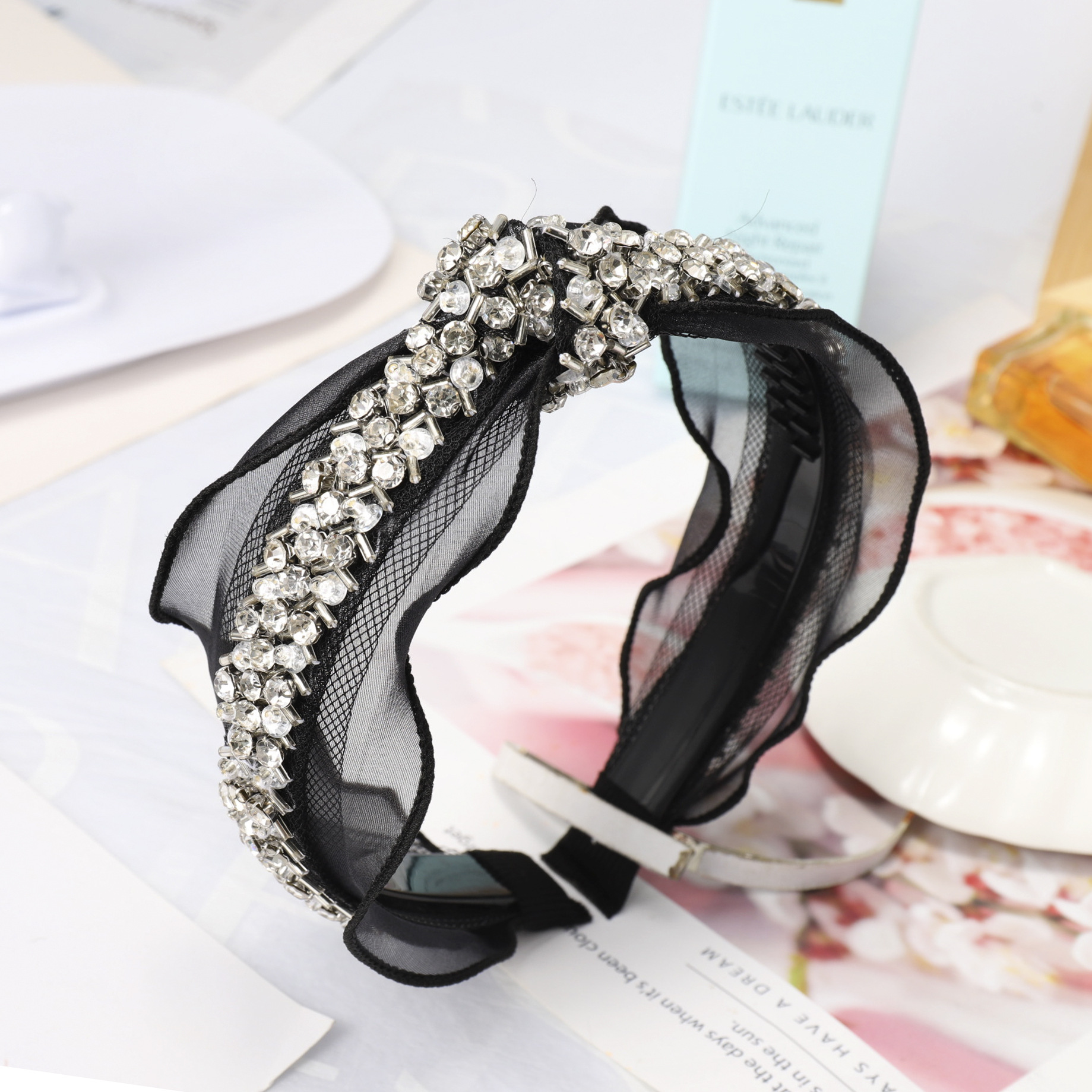 Crystal pearl lace Headband - Shop at LoveMi