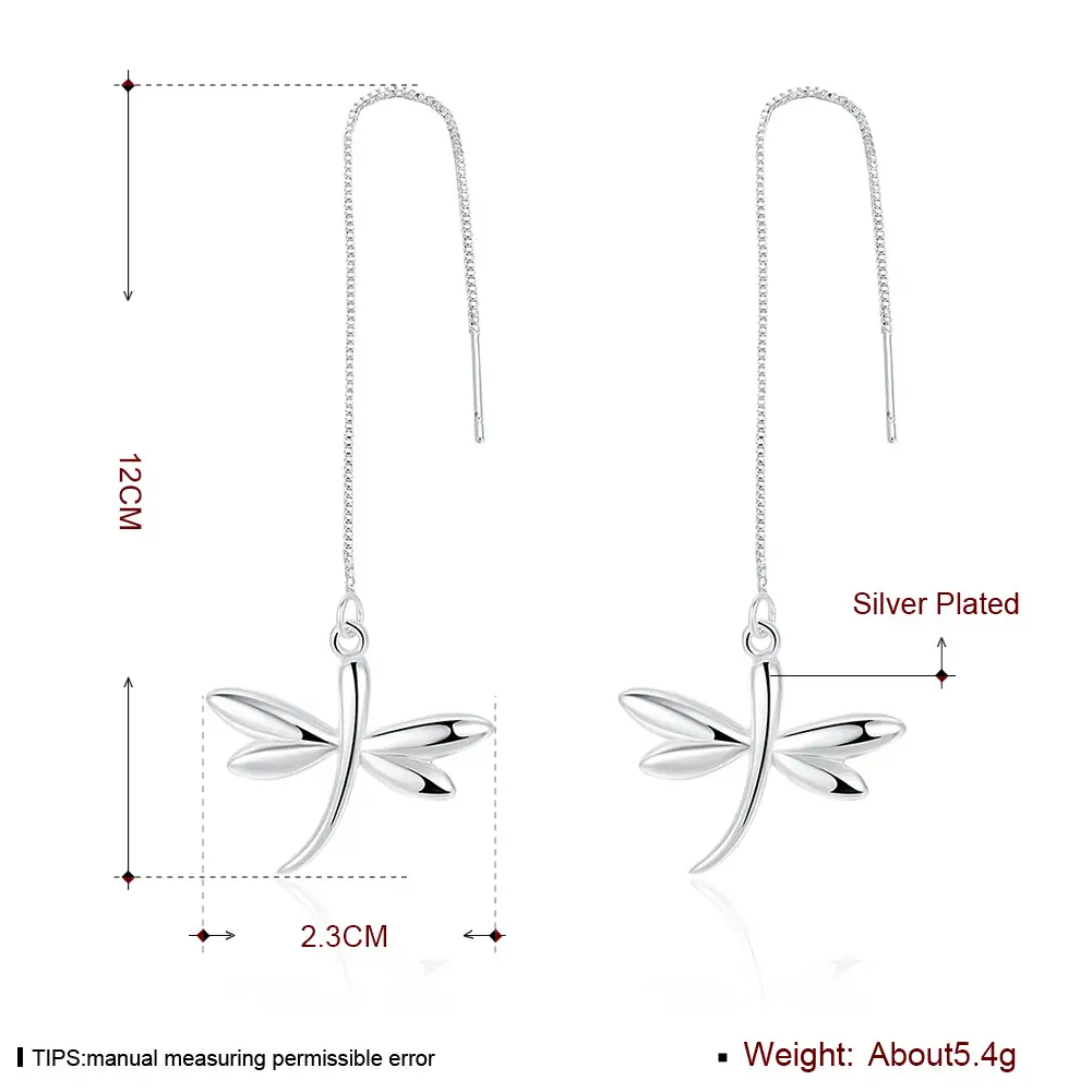 Dragonfly pendant ear line