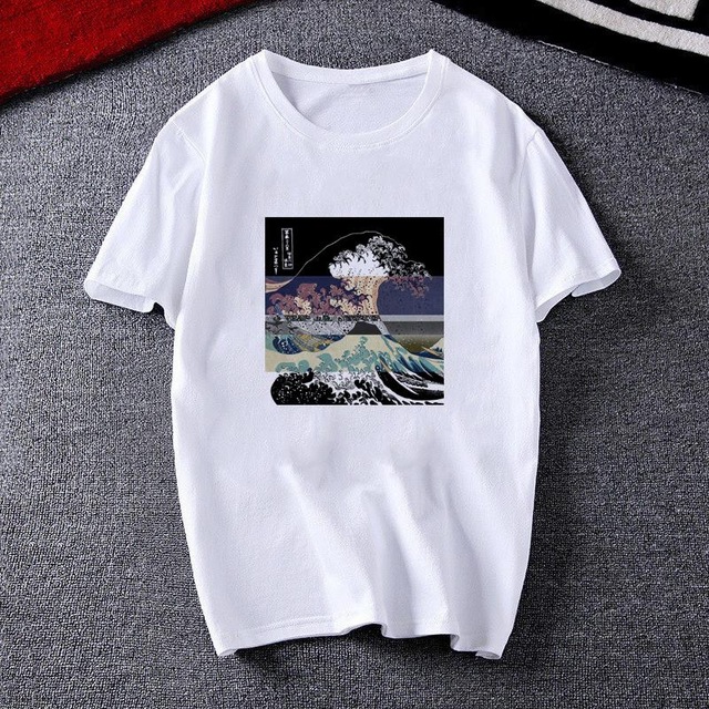 The Great Wave T Shirt Men Hip hop Color