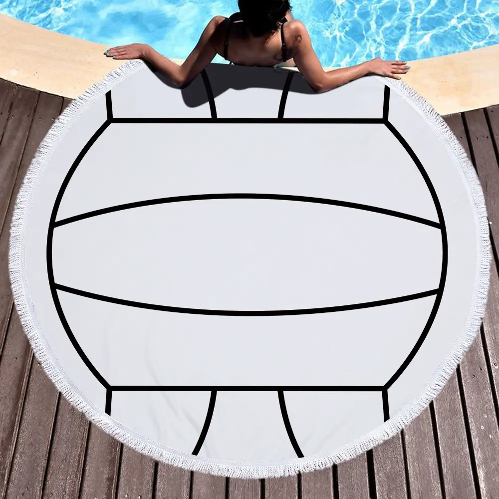Round printed beach towel bath