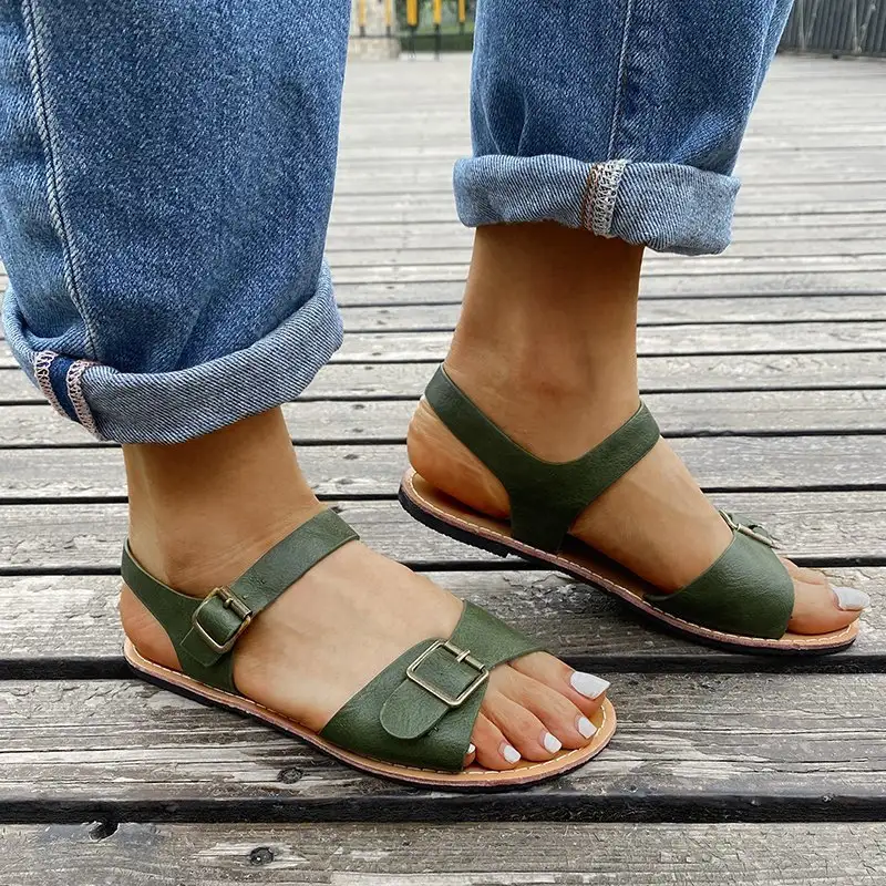 Flat low heel sandals