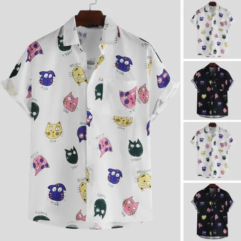 Slim Tops Men Shirts Printed