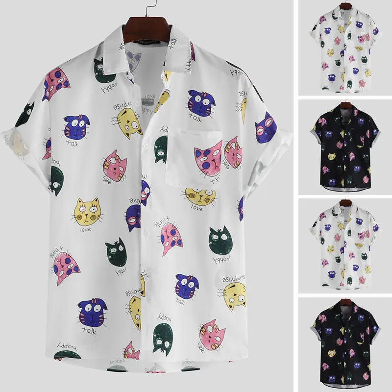 Slim Tops Men Shirts Printed