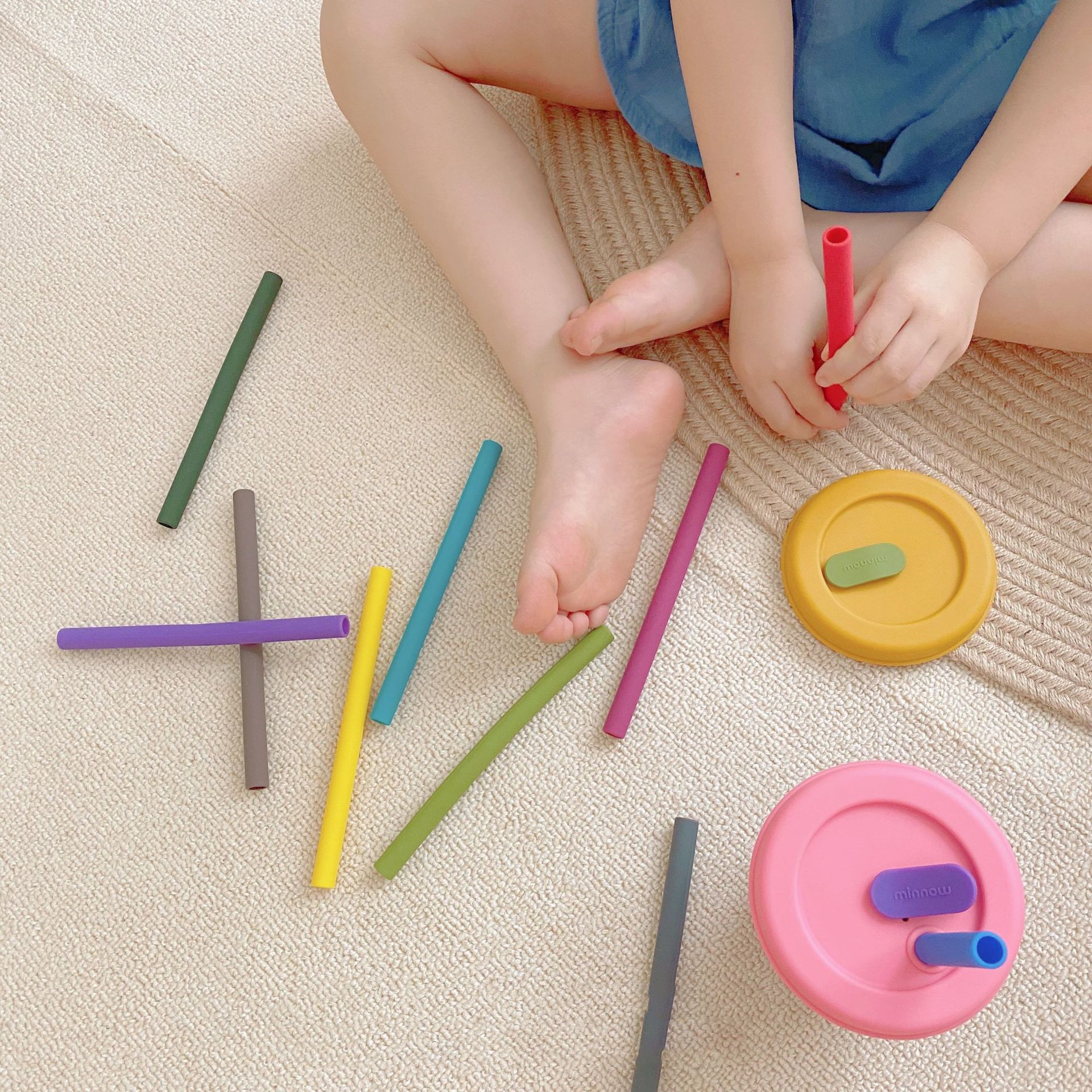 Children's silicone straw cup
