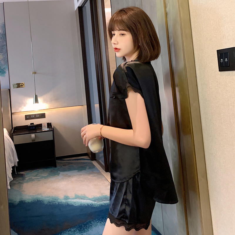 Summer ice silk thin lace women's pajamas