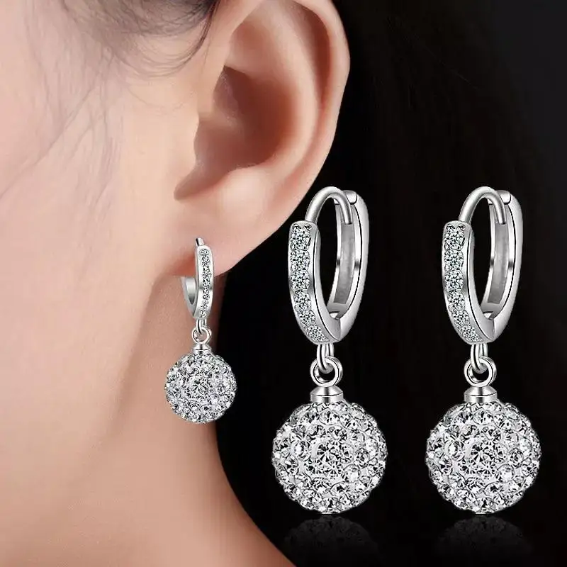 Zircon Earring Round Diamond Ball Earrings Women