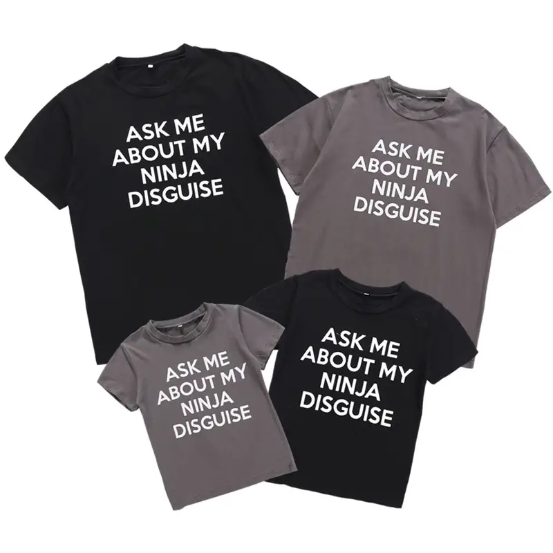 Short sleeve letter masked funny T-shirt