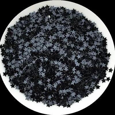 3mm five-pointed star sequin nail patch - Black