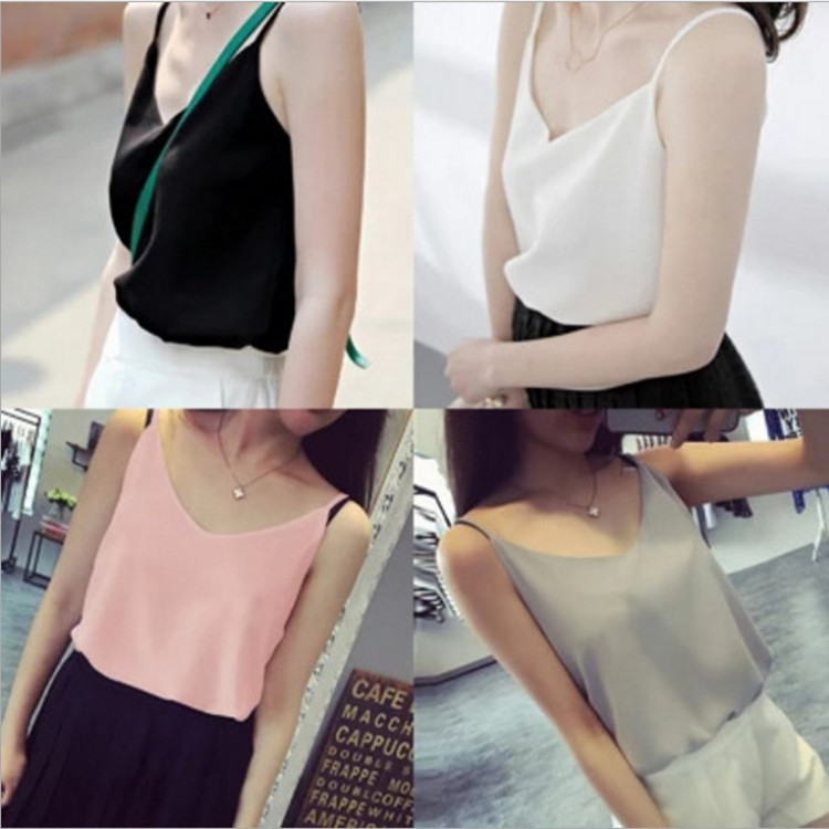 Sleeveless V-neck Chiffon Vest Camisole